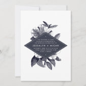 Faire-part de mariage orchidée de minuit (Devant)