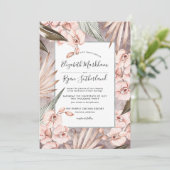 Faire-part de mariage orchidée hiver chaud (Debout devant)