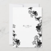 Faire-part de mariage orchidée noire et blanche (Dos)