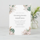 Faire-part de mariage Orchidée tropicale et Monste (Debout devant)
