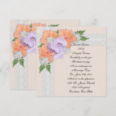 Faire-part de mariage orchidées et hibiscus (Devant / Derrière)