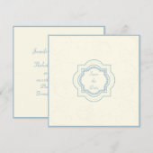 Faire-Part de Mariage Oriental Inspiré en Bleu et (Devant / Derrière)