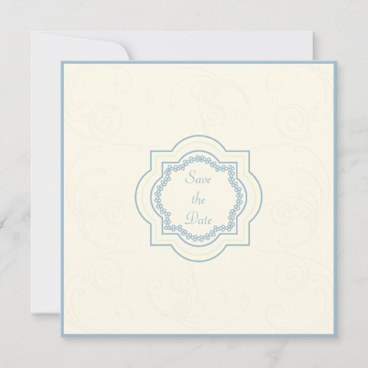 Faire-Part de Mariage Oriental Inspiré en Bleu et (Devant)