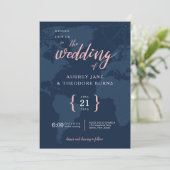 Faire-part de mariage orienté de boussole et de (Debout devant)