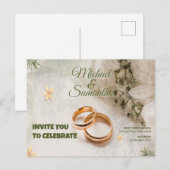 FAIRE-PART DE MARIAGE ORNAMENTALE AVEC PHOTOS (Devant / Derrière)