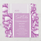 Faire-part de mariage orné d'orchidées Save The Da (Devant / Derrière)