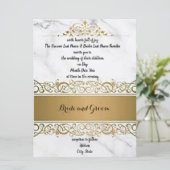 Faire-part de mariage ornée marbrée (Debout devant)