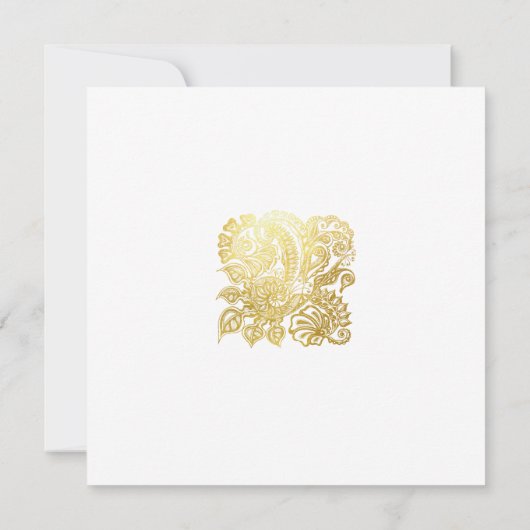 Faire-part de mariage ornement fleuri parties scin (Dos)