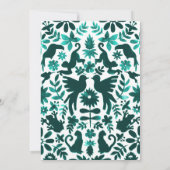 Faire-part de mariage Otomi mexicain - Turquoise (Dos)