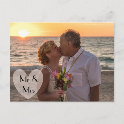 Faire-part de mariage ou d'élopement "M. et Mme" (Devant)