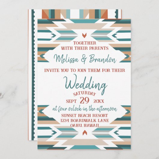 Faire-part de mariage Ouest/Boho (Devant / Derrière)