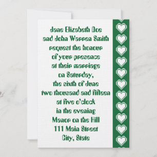 Faire-part de mariage Our 8-Bit Hearts in Green