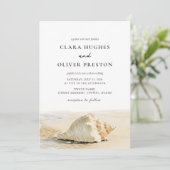 Faire-part de mariage Outer Banks Cream Shell Sand (Debout devant)