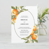 Faire-part de mariage Oval Oranges (Debout devant)