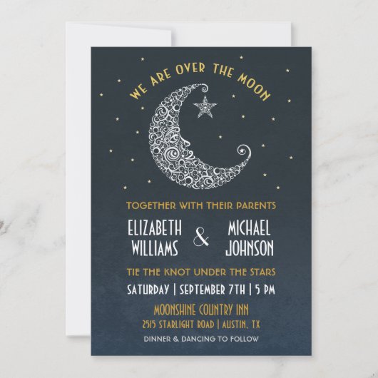 Faire-part de mariage Over the Moon II (Devant)
