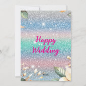 Faire-part de mariage pailleté élégant (Dos)