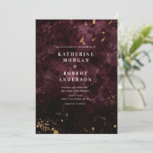 Faire-part de mariage paillettes or Bourgogne (Debout devant)