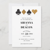 Faire-part de mariage paillettes or Casino Moderne (Devant)