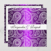 Faire-part de mariage Paisley en dentelle blanche  (Devant / Derrière)