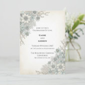 Faire-part de mariage Pale Blue Thistle (Debout devant)