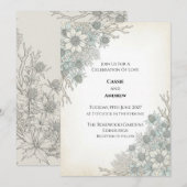 Faire-part de mariage Pale Blue Thistle (Devant / Derrière)