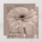 Faire-part de mariage pâle teintée rose (Devant / Derrière)