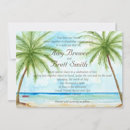 Faire-part de mariage Palm Tree (Devant)