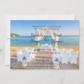 Faire-part de Mariage Palmier de Plage Tropical (Devant)
