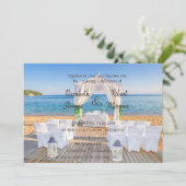 Faire-part de Mariage Palmier de Plage Tropical (Debout devant)