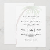 Faire-part de mariage Palmier Tropical (Devant / Derrière)
