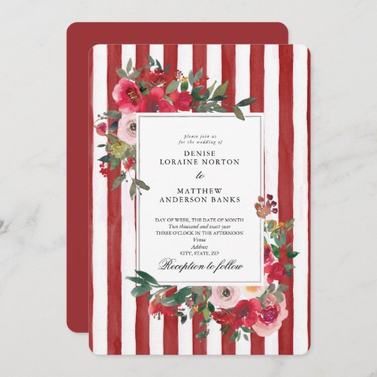 Faire-part de mariage Pantone "Lava Falls" (Devant / Derrière)