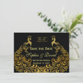 Faire-part de mariage | Paon doré ENREGISTRER LA D (Debout devant)