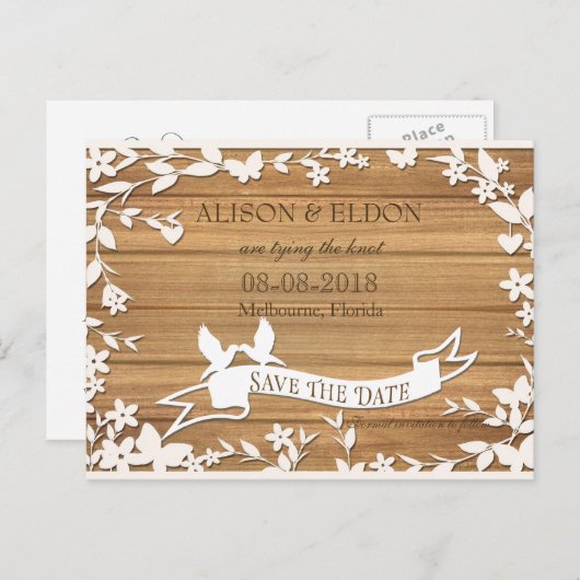 Faire-Part de Mariage Papel Picado - Jolis Colombe (Devant / Derrière)