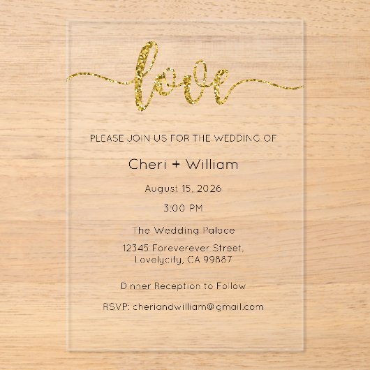 Faire-Part de Mariage, Papeterie de Mariage, Amour (Recto)