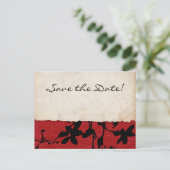 Faire-Part de Mariage Papier Déchiré Rouge et Noir (Debout devant)