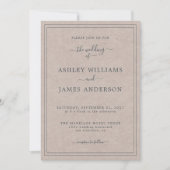 Faire-part de mariage papier Kraft à script chic (Devant)