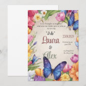 Faire-part de mariage papillon (Devant / Derrière)
