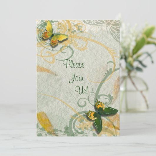 Faire-part de mariage papillon (Debout devant)