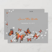 Faire-part de mariage papillon à sauver la date (Devant / Derrière)