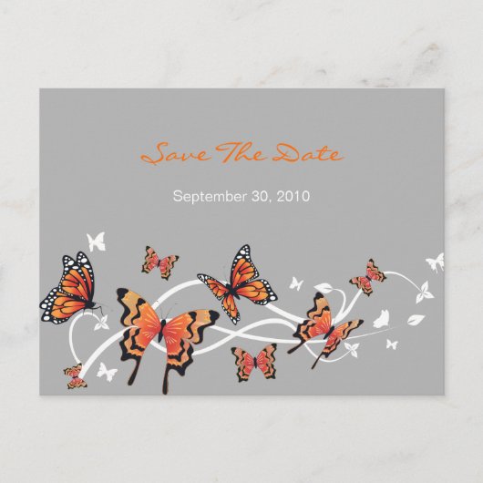 Faire-part de mariage papillon à sauver la date (Devant)