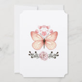 Faire-part de mariage papillon aquarelle (Dos)