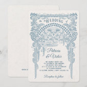 Faire-part de mariage papillon Art déco dans un ca (Devant / Derrière)