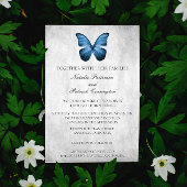 Faire-part de mariage papillon bleu