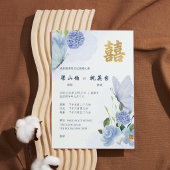 Faire-Part de Mariage Papillon Bleu Or