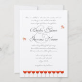 Faire-part de mariage papillon Coquelicots corail (Dos)
