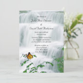 Faire-part de mariage papillon et cascade (Debout devant)