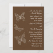 Faire-part de mariage papillon Filigree en Brown (Devant)