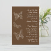 Faire-part de mariage papillon Filigree en Brown (Debout devant)