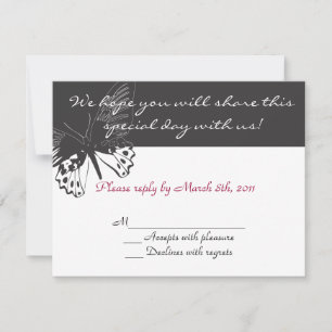 Faire-part de mariage papillon Invitation réponse