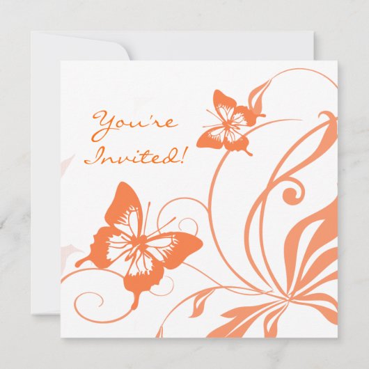 Faire-part de mariage papillon orange et blanc (Dos)